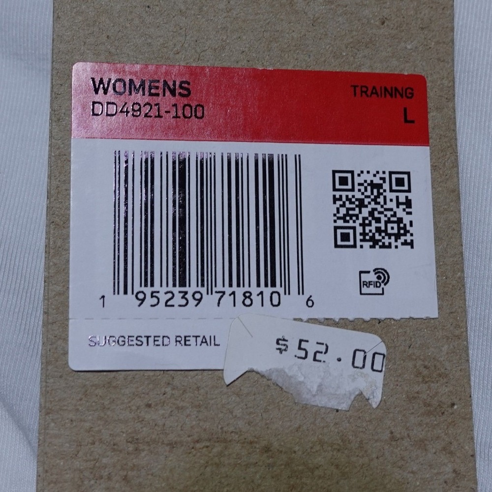 Little Stain Nike Training Top Women L White Dri-FIT Twist Front Cropped - Picture 9 of 9